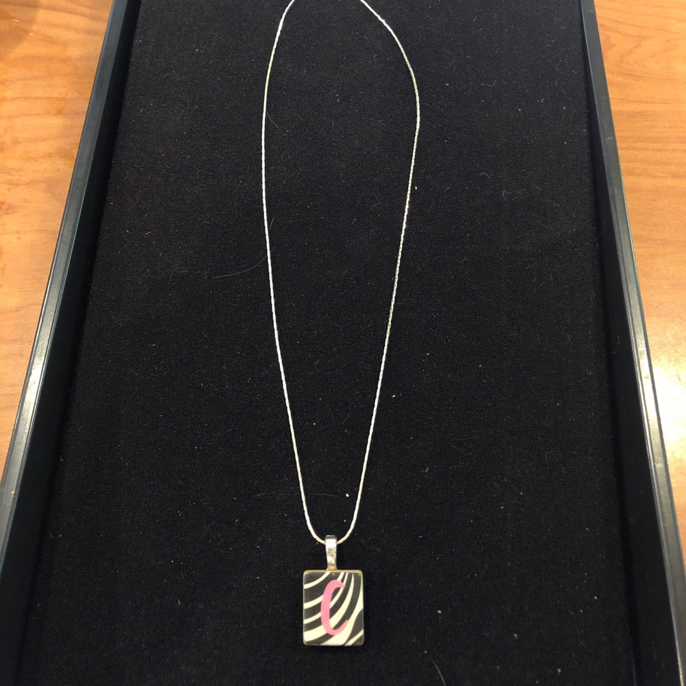 C initial charm necklace